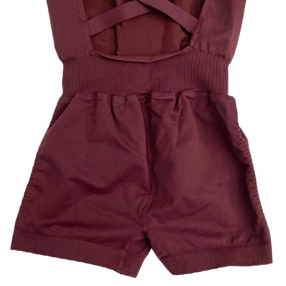 Free People Good Karma Runsie Red Purple Wine XS S - Picture 10 of 14